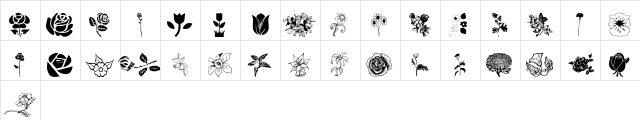 wmflowers1 Regular  glyph index