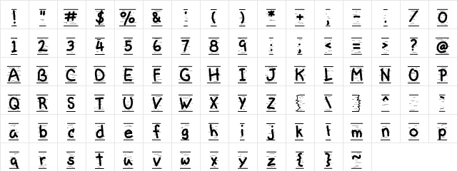 LD Signpost Regular  glyph index
