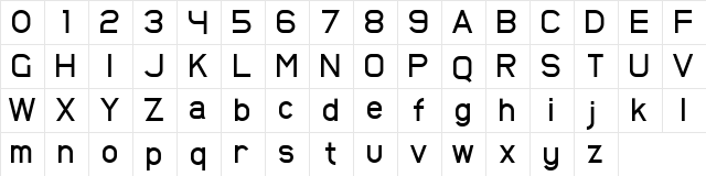 Broder Bold Regular  glyph index