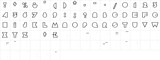 Argot Display Caps SSi Regular  glyph index