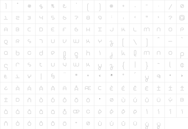Basis Outline  glyph index