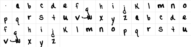 Nicole Regular  glyph index