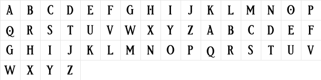 Etherion FREE Regular  glyph index