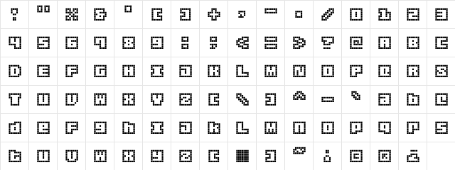 Origami Mommy Pixellated Regular  glyph index