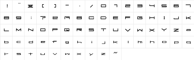 FLATS Medium  glyph index