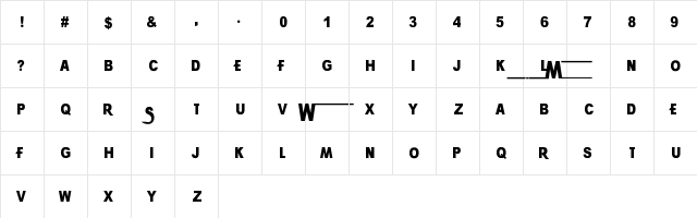 WRESTLEMANIA Regular  glyph index