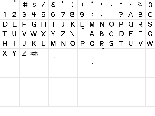 Notation Light JL Regular  glyph index