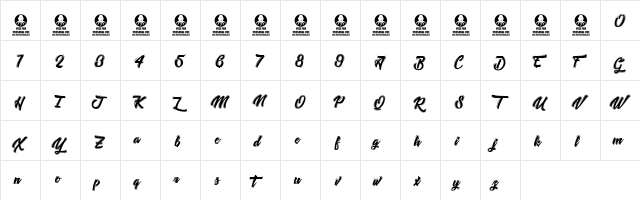Tastysushi Line Regular  glyph index