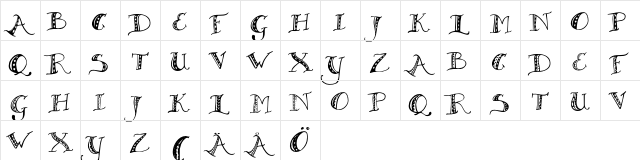 KarinsFreeLombardyCaps Regular  glyph index