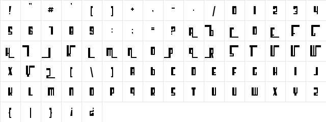 Cosmic Age Regular  glyph index