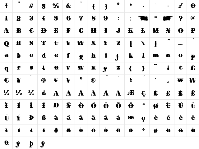 Home Style Fill Regular  glyph index