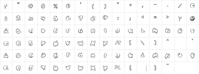 LD Nucleus Regular  glyph index