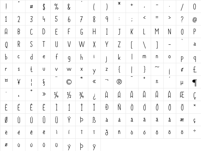 Always Together Regular  glyph index