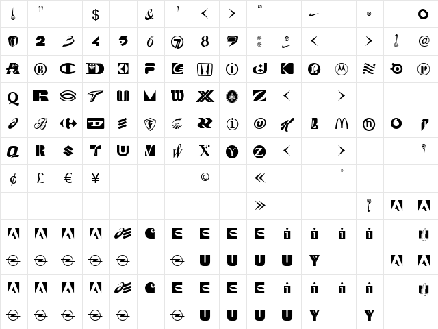 COnsume More  glyph index