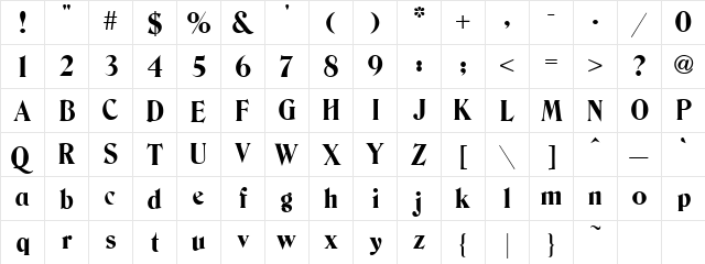 On The Run 1 Regular  glyph index