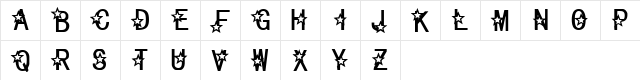 Celestial Regular  glyph index