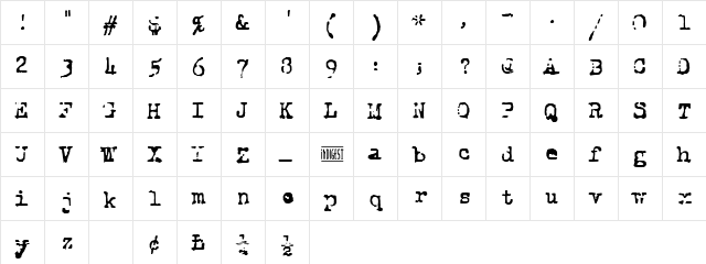 Royal Pain Normal  glyph index
