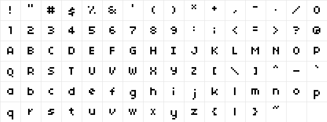 04b03 Regular  glyph index