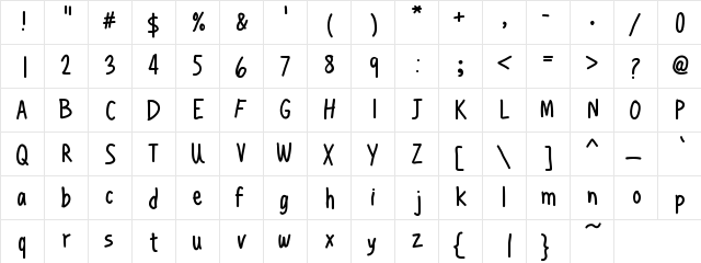 HenchgirlComicFixed Medium  glyph index