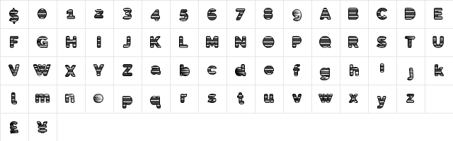 EightiesShades Regular  glyph index
