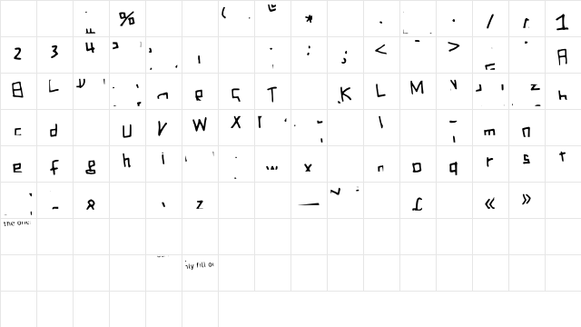 SuperFont Medium  glyph index
