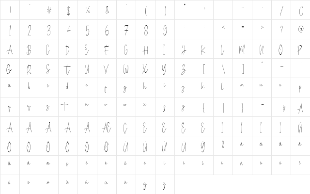 BasterMonky Regular  glyph index