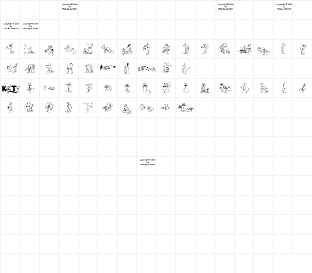 Koty Regular  glyph index