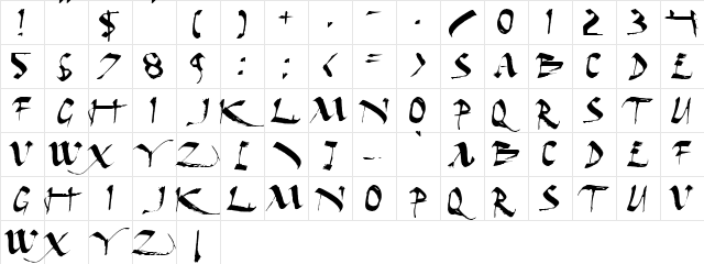 Dark Horse Expanded Expanded  glyph index