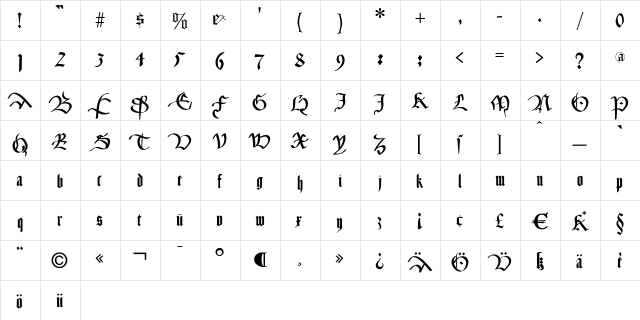 CancellerescA Regular  glyph index
