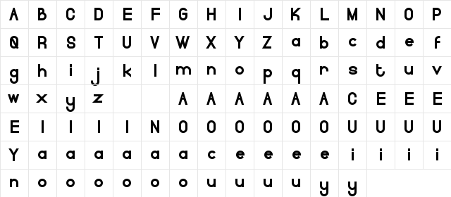 Fairry Eastern Demo Serif Bold Regular  glyph index