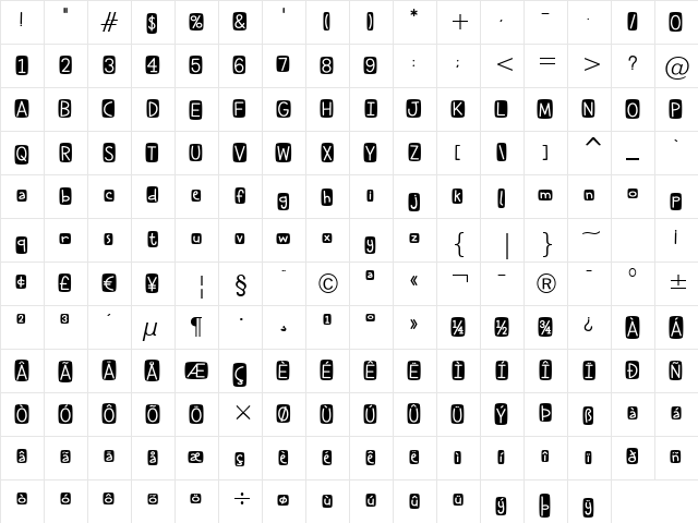 Cheddar Salad BTN Cameo Rev Regular  glyph index