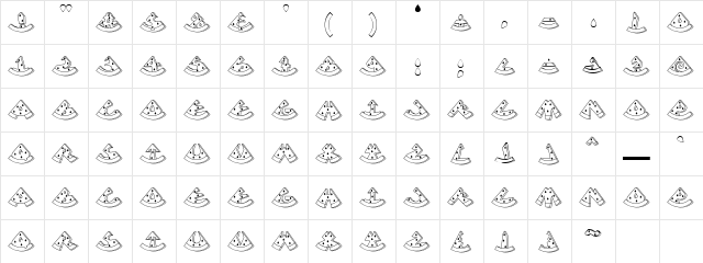 Accent Watermelon Regular  glyph index