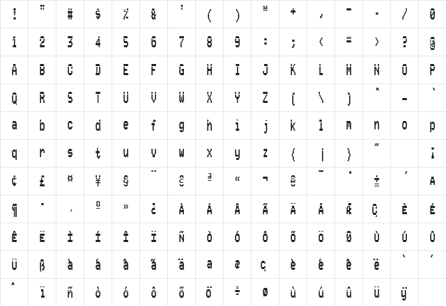 Luggagetag One Regular  glyph index