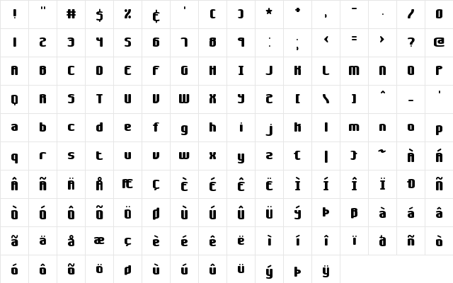 Galapogos BRK Normal  glyph index