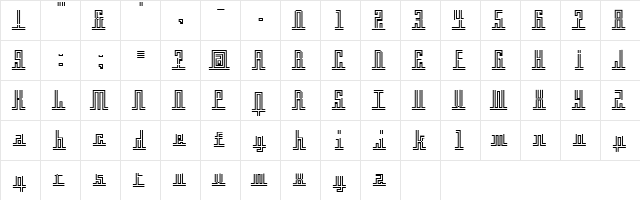 Crossbar Regular  glyph index