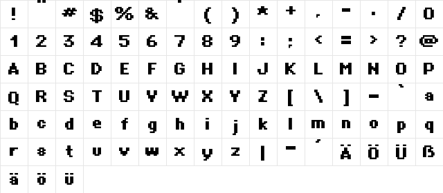 Supertext 01 Bold  glyph index