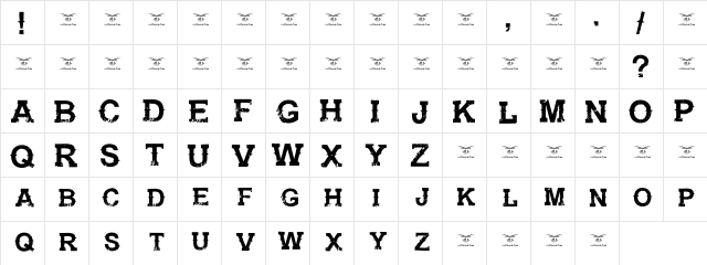 Gunfighter Academy Regular  glyph index