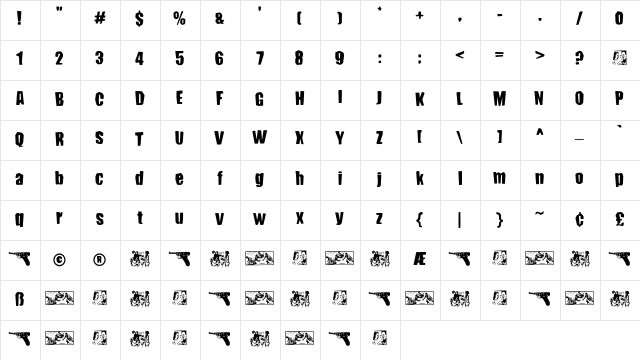 Conundrum Regular  glyph index