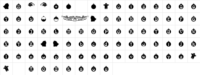 Christbaumkugeln Regular  glyph index