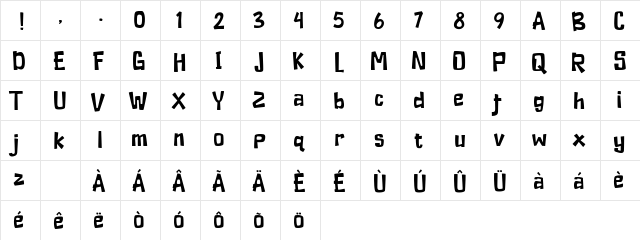 Duckymanly Demo Regular  glyph index