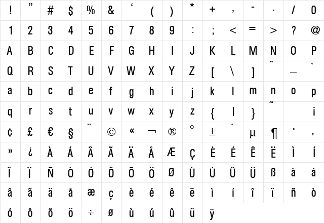 AtkinsCd Regular  glyph index