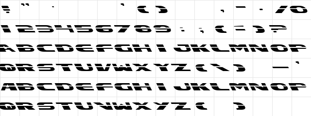 Excelerate Left Expanded  glyph index