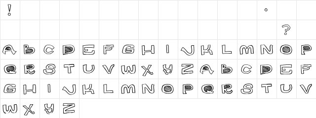 Des Pot Regular  glyph index