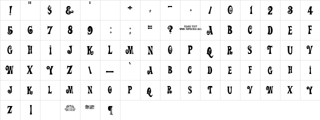 Auction Regular  glyph index