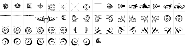 HoeflerText Fleurons  glyph index