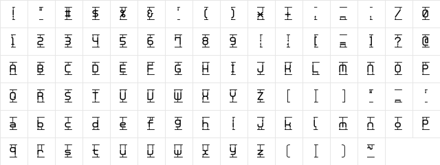 Untitled Regular  glyph index