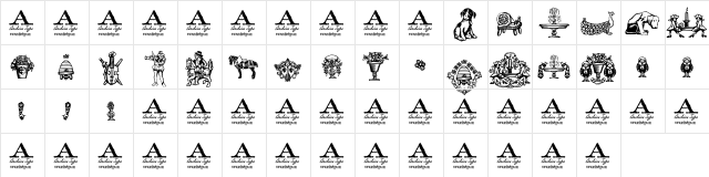 Archive Woodchild Regular  glyph index