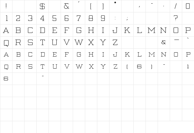 BivouacSCapsSSK Regular  glyph index