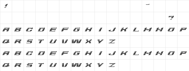 Centreden Regular  glyph index