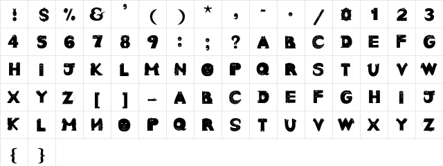 AnimalTypeFaces Regular  glyph index